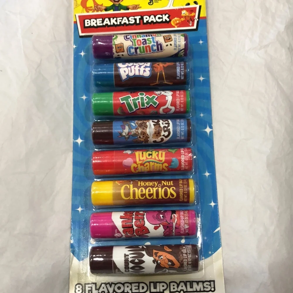 General Mills 8 pack Classic Breakfast cereal flavored lip balms‎ new